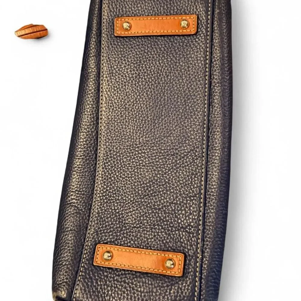 Dooney & Bourke Sophie Hobo Navy Pebble Grain Leather Shoulder Bag Tassel